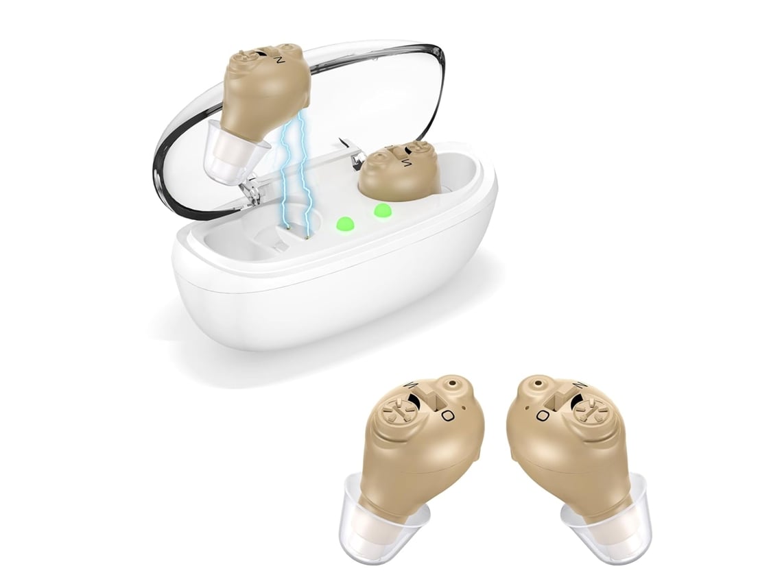 Mini Amplificador De Sonido Digital Recargable Para Personas Mayores (psap) Con Reducción De Ruido Y Estuche De Carga Portátil (beige)
