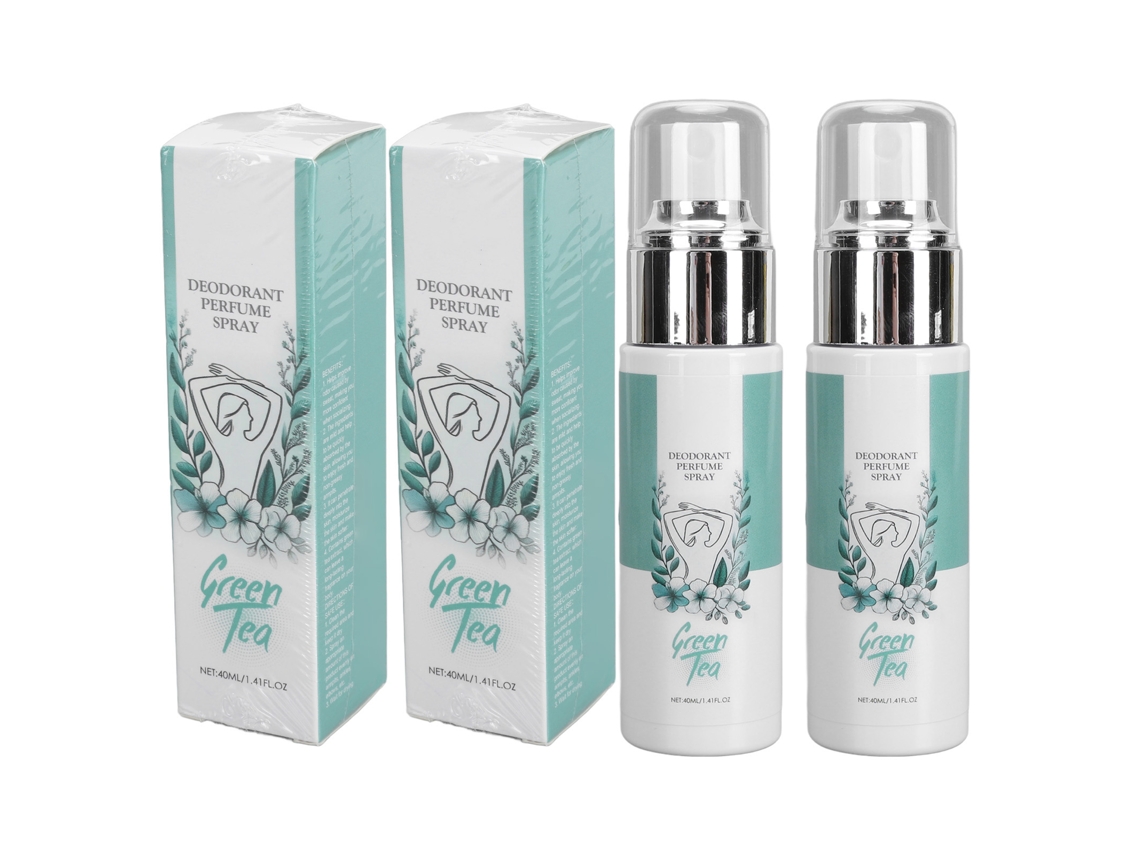 2 Desodorantes De Té Verde Y Spray Revitalizante Para Axilas De 40 Ml
