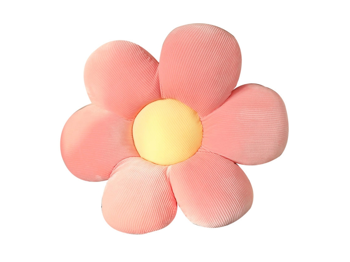 TRUYUETY Almofada De Chão Em Formato De Flor Tatame Almofada Macia Decorativa Confortável Para Quarto De Criança Sofá Casa (40 X 40 Cm Rosa E Amarelo)