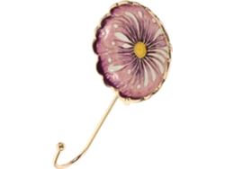 Perchero Pared Aleación Decorativo Diseño Floral Morado Único Colgar Abrigos Paquetes Llaves Accesorio