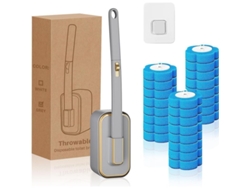 Kit De Escoba De Inodoro Con 24 Recambios Desechables Y Aromaterapia Para Pared
