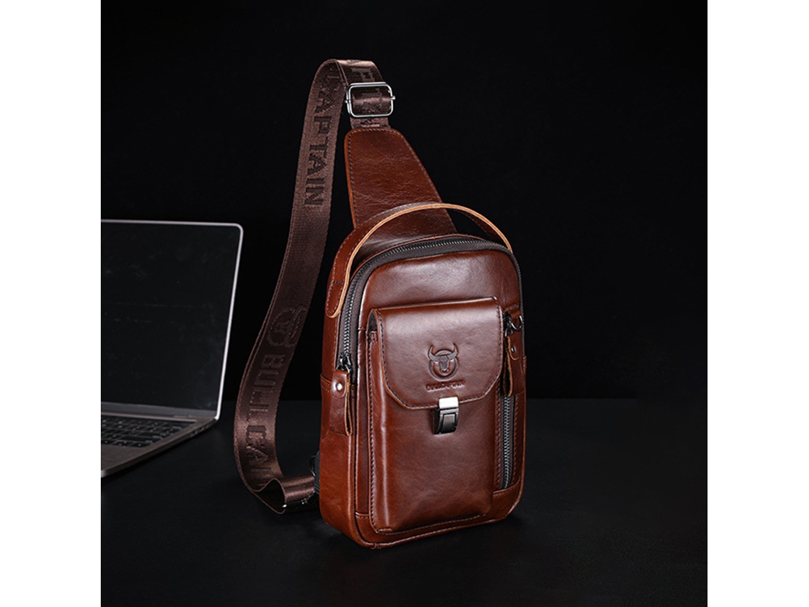 Mochila bandolera de piel auténtica, modelo 2026, ideal para el hogar y para uso femenino. Perfecta para el día a día, acampadas y viajes.