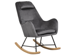 Silla mecedora BELIANI Arrie de Terciopelo Gris 48x92x116