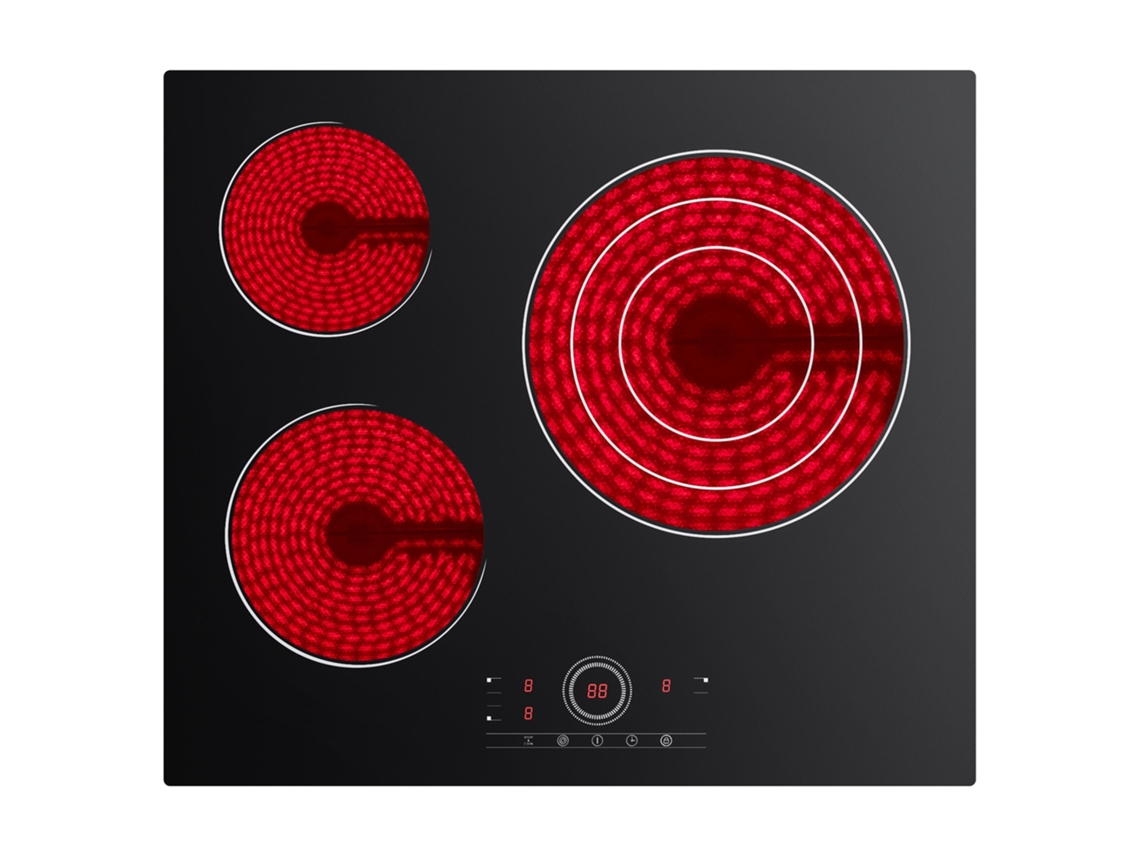Placa De Vitrocerámica 3 Zonas 5700w 59cm Touch Control 9 Niveles Cdver573 Cdv