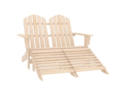 Silla de jardín Adirondack de dos plazas y otomana Dkd Home Decor