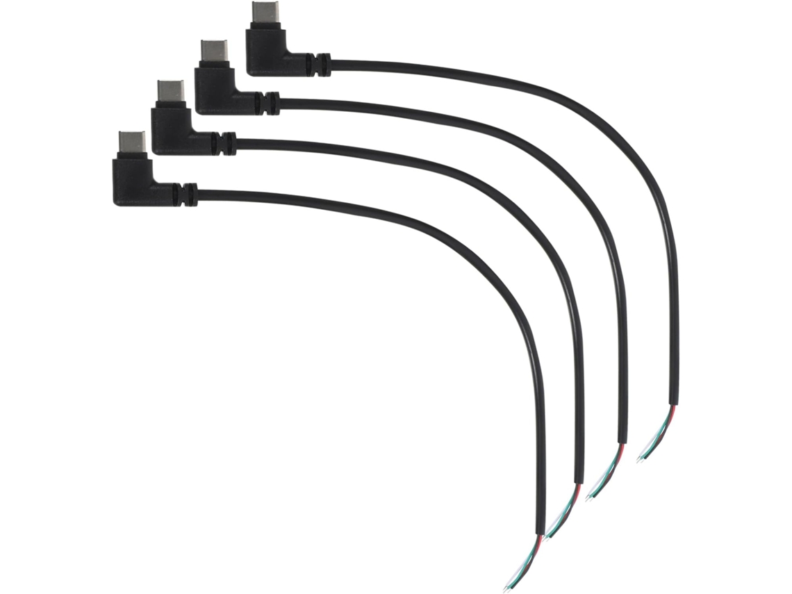 Jortmrd Cable Usb-c Desnudo, 90â°, 0.25m, Pvc Negro.