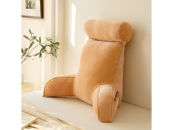 Cómoda Almohada De Lectura, Almohada De Respaldo Con Almohada Cervical Desmontable,caqui/75x55cm Gertiz