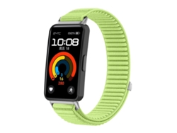 Pulsera para Honor Band 10/9 - Nylon trenzado - Cierre de velcro - Delicados brotes metálicos verdes