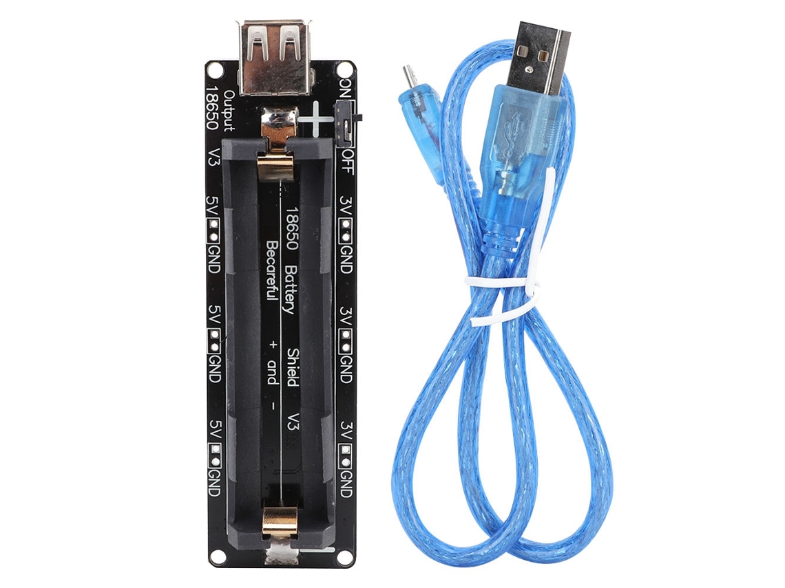 Yncm2026-placa Shield De Batería 18650 Para Raspberry Pi 5~8v 3v1a 5v2a Con Cable Usb