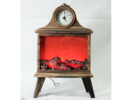 Chimenea Decorativa Led Efecto Llama de Fuego Chimenea de Batería 31x15.2x51cm Reloj