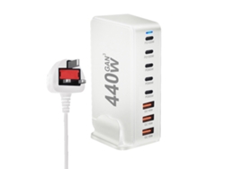 Estación De Carga De 440 W Con 8 Puertos Usb-c Y Carga Rápida Gan3 Para Teléfonos Móviles Y Portátiles.