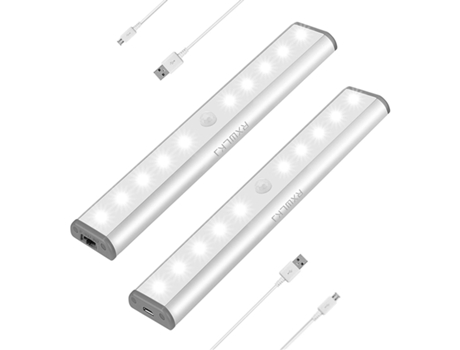 1 lámpara con sensor de aluminio (versión recargable de 19 cm - blanco cálido)