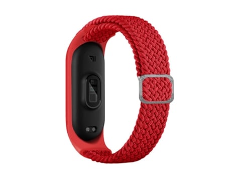 Correa de nailon lazo elástico ajustable elásticos trenzados para Xiaomi Mi Band 5/Band 6/Band 7 - tinto