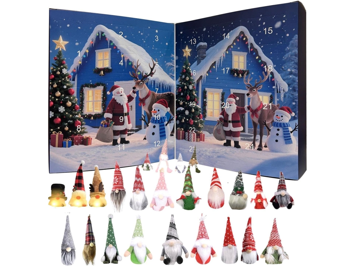 Calendario De Adviento De Elfos, Figuritas Y Muñecos De Papá Noel Para Navideño
