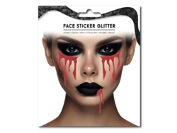Sticker Facial de lágrimas de sangre falsa halloween brillante