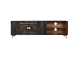 Mueble Tv Mango Metal Mandala Negro 160x40x50cm