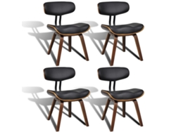 Maison Exclusive - Sillas De Comedor 4 Unidades Madera Curvada Y Cuero Artificial