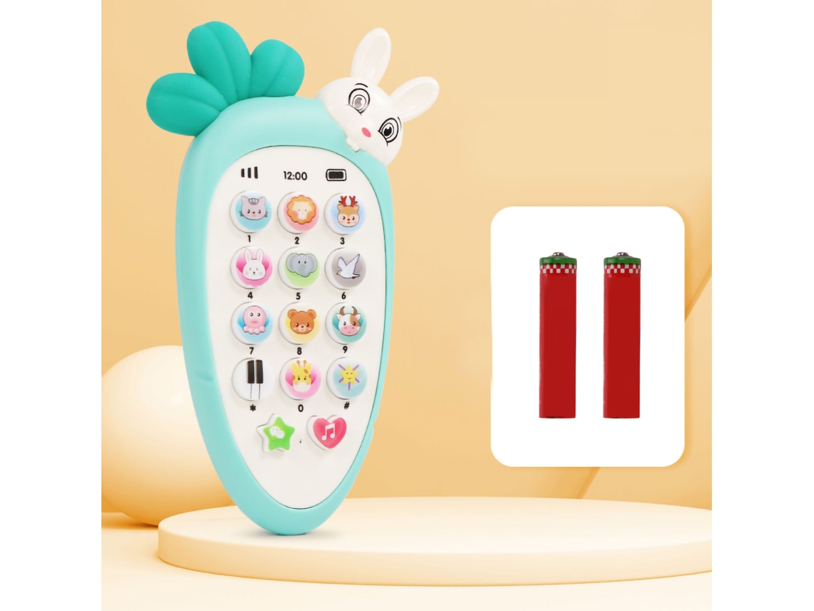 Rebe-brinquedo Telefone Para Bebês Com Música E Luz Padrão Animal Cartoons Educativo Para Crianças De 0 A 3 Anos Verde