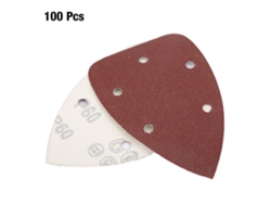 100 Lijas Triangulares De Alúmina Con 5 Agujeros, Grano 60, Para Pulir Madera Y Metal Con Lijadora.