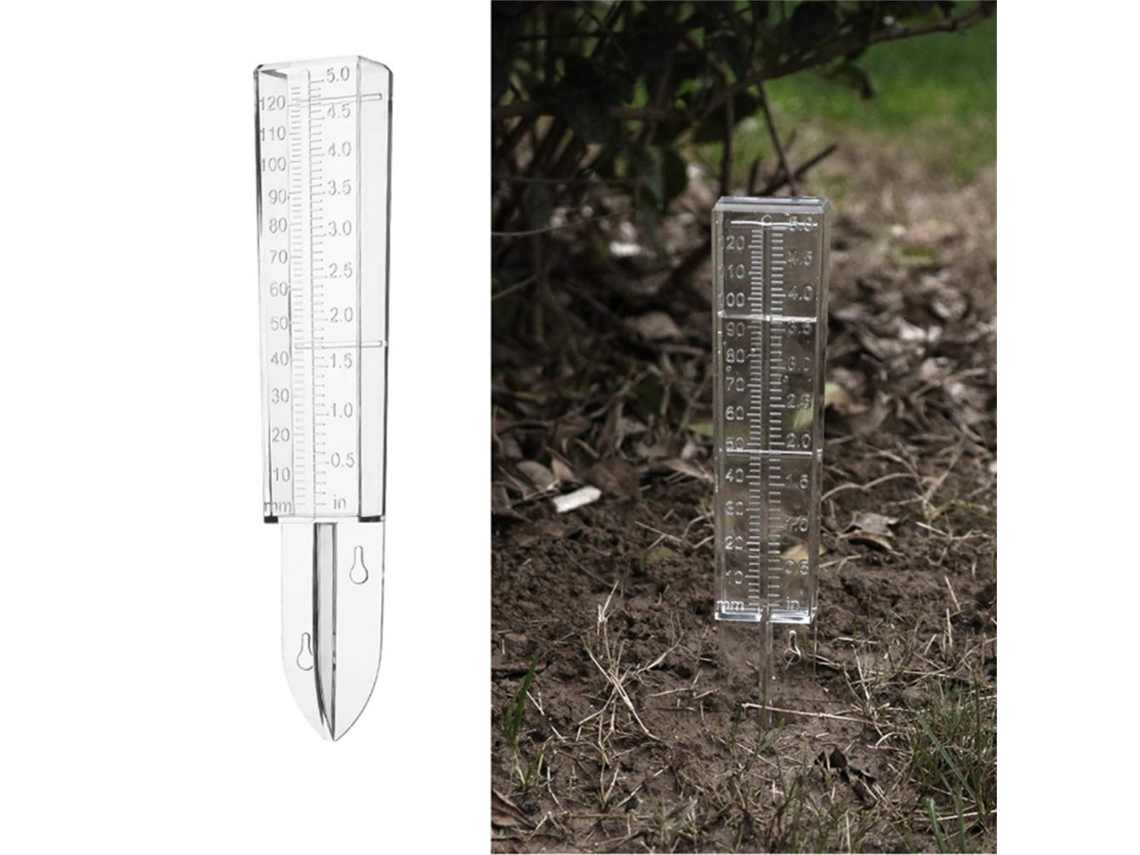 Pluviómetro de plástico de 120 ml con boquilla externa
