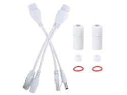 Cabo Adaptador Poe Impermeável Separador Injetor 12v Branco Ieee802.3af Cat5/5e/6 10/100mbps 30-50m