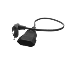 Cable De Extensión De Alimentación Con Enchufe Europeo De 90 Grados Macho A Hembra Para Pc, Pdu, 125-250 V, 2,5 A, Pvc Negro.