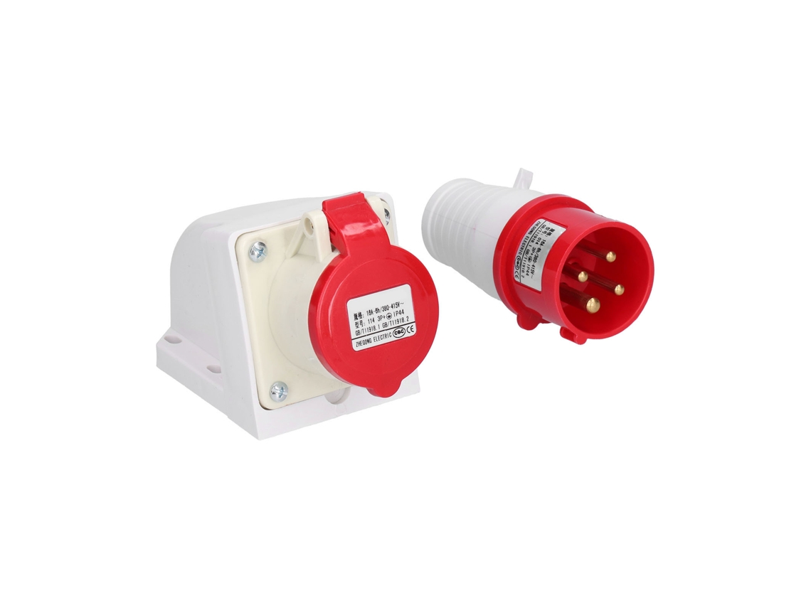 2026-conector De Enchufe Industrial 3 Fases 4 Pines Impermeable Set De Socket Montado En Superficie 380v415v 16a 3p+e