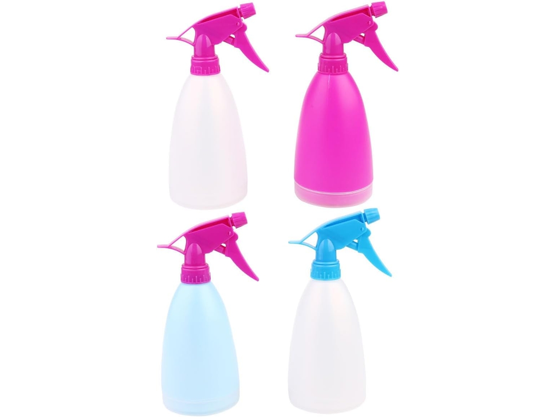 Lot De 4 Flacons Vaporisateurs Réutilisables En Plastique 500 Ml, Pulvérisateur Haute Pression Tê...