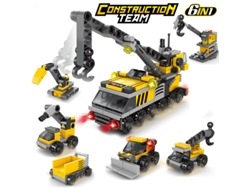 Minibloques de construcción 6 en 1: coche de policía, camión de bomberos y castillo. Kit de construcción DIY. Juguetes educativos para niños. Viewleaf