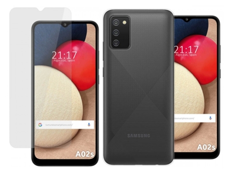 Carcasa + Protector de Pantalla Samsung Galaxy A02s TUMUNDOSMARTPHONE Pack Transparente