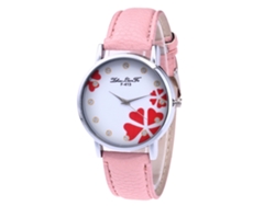 Reloj De Pulsera Zhoulianfa Para Mujer, Piel Sintética, Diseño De Corazón, Cuarzo Rosa.