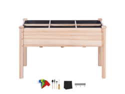 Jardinera elevada de madera Succebuy, 120 x 58 x 76 cm, para flores, verduras y hierbas