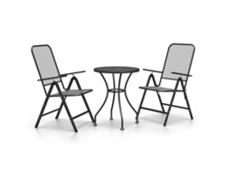 Conjunto 3 de comedor de jardín VIDAXL malla metal expandido antracita