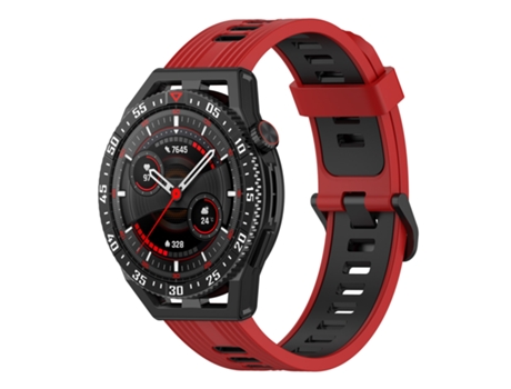 Correa de reloj inteligente para Garmin Forerunner 255 22 mm Correa de reloj de silicona vertical de dos colores (rojo + negro)