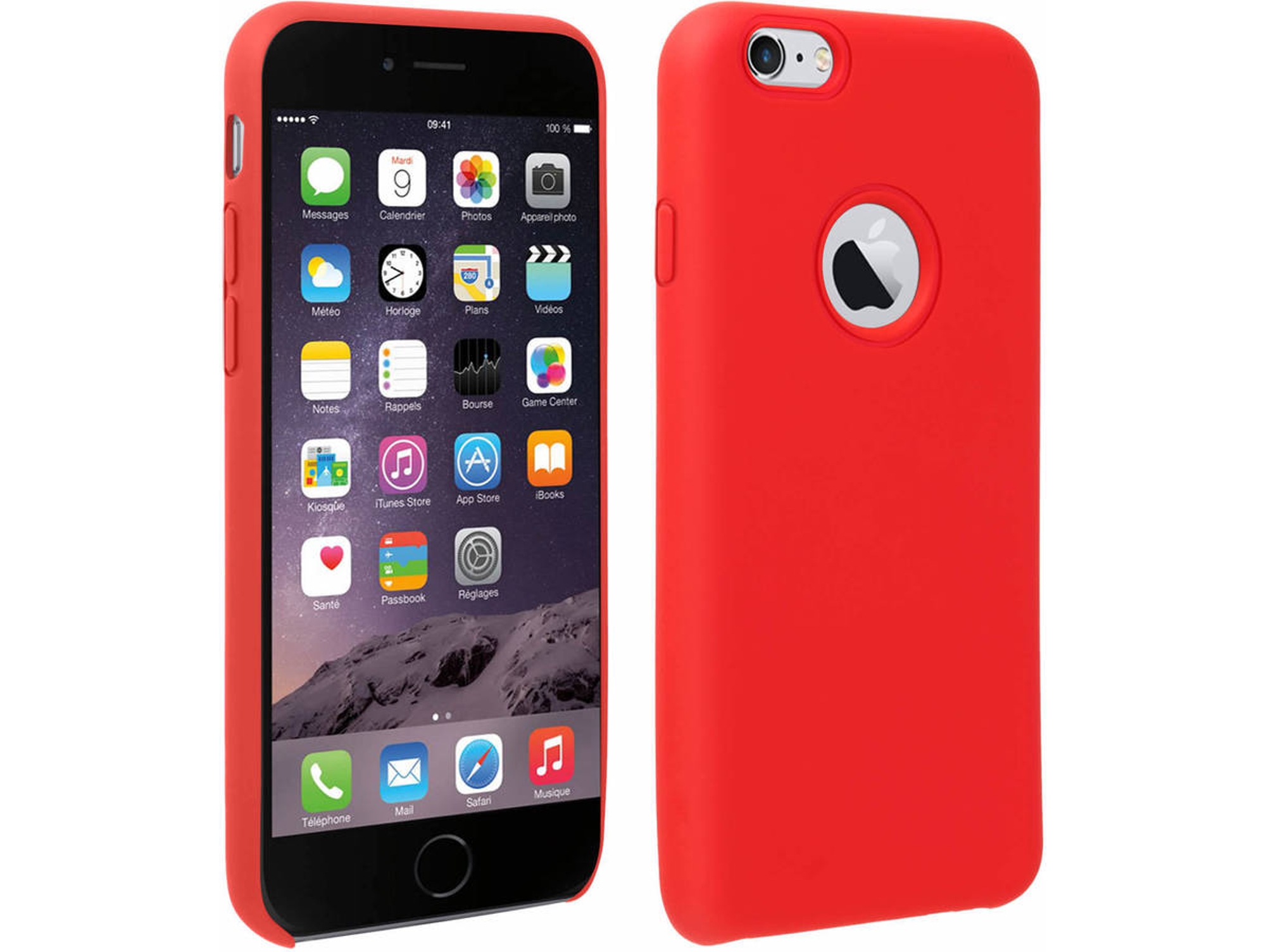 Funda iPhone 6, 6s AVIZAR Silicona Rojo