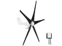 Kit de aerogenerador de 400 W y 12 V con controlador de carga híbrido de 5/6 palas y velocidad de arranque de 2,0 m/s. Generador de energía eólica para uso doméstico.