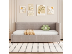 Sofá cama multifuncional de 90 x 200 cm con 2 cajones grandes y somier de láminas gris.
