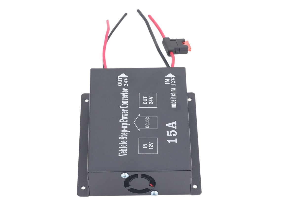 Fuente de alimentación conversora de voltaje de CC 12 V a 24 V 15 A para modificación de subwoofer.