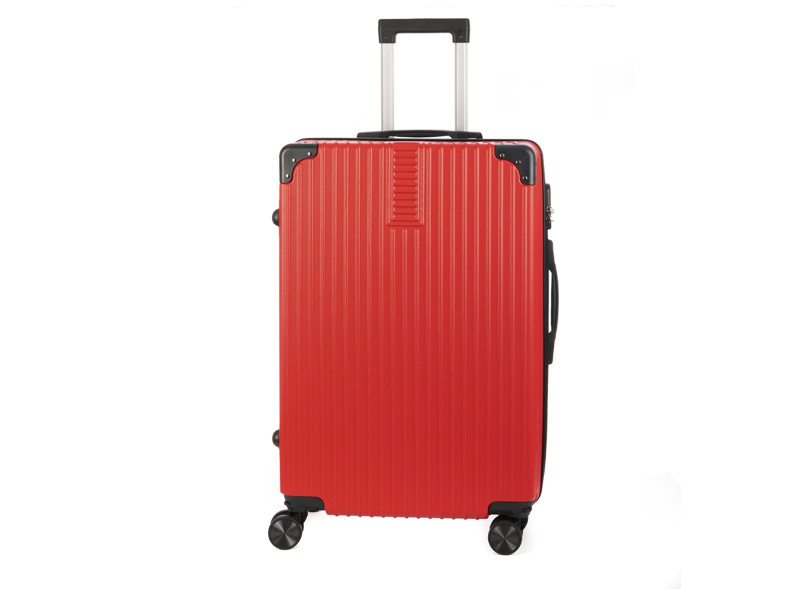 Maleta trolley ultraligera, rígida y mediana, fabricada en ABS de alta resistencia con esquinas reforzadas. Bloqueo numérico y 4 ruedas dobles extraíbles de 360°.
