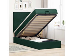 Syfax™ Estructura Cama Otomana Colchones Verde Oscuro 90x190cm