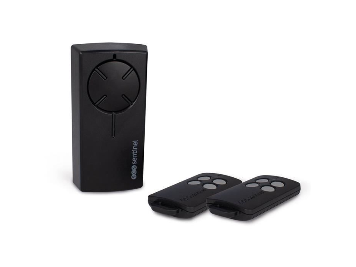 Kit de receptor de radio universal SCS Sentinel de 1224 V con 2 controles remotos y botones grises. Kit Radiogate.