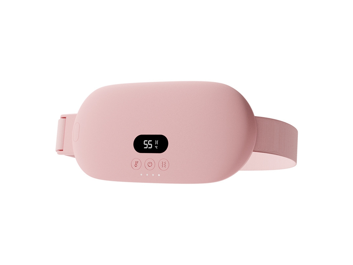 Cinturón calefactor con pantalla digital USB para aliviar la dismenorrea, rosa, 2000 mAh, Chennnls