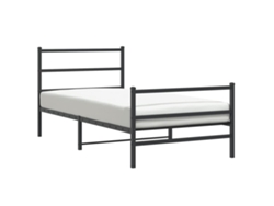 Maison Exclusive - Estructura Cama Sin Colchón Con Estribo Metal Negro 107x203 Cm