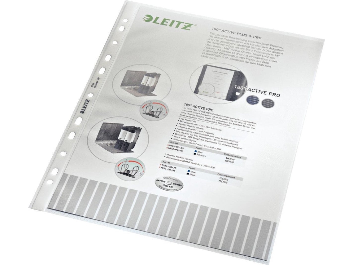 Funda para documentos estándar Leitz 210 x 297 mm Polipropileno transparente (pp) Parte superior vertical (4704 00 00) Esselte Leitz (a4)