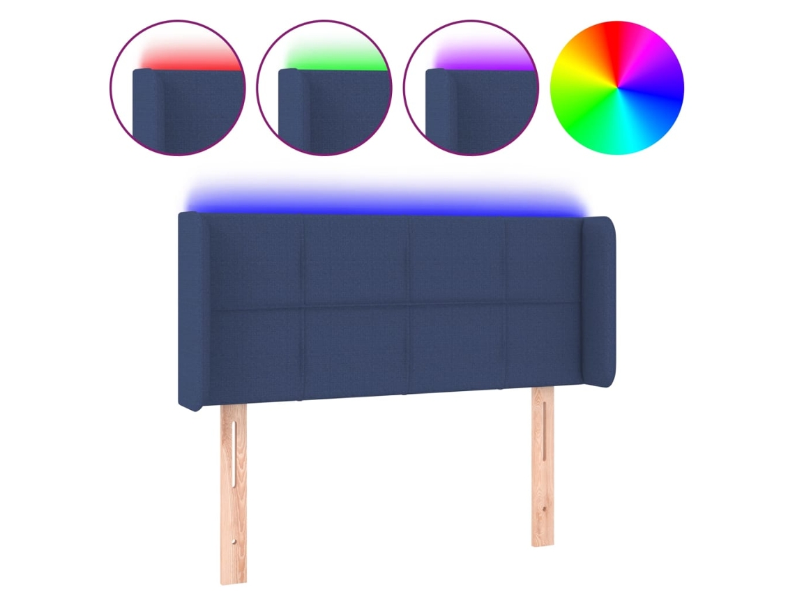 Maison Exclusive - Cabecero Con Led De Tela Azul 93x16x78/88 Cm