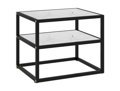 MAISON EXCLUSIVE - Mesa de consola blanco vidrio templado 50x40x40 cm