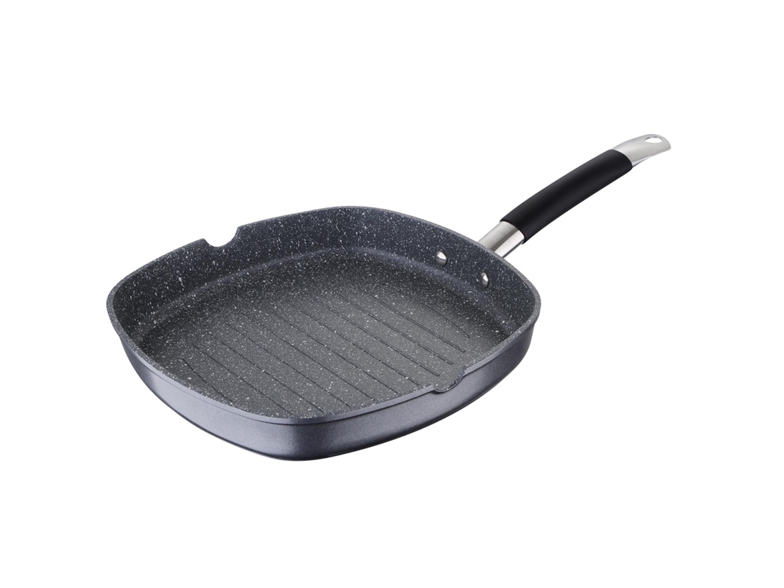 Parrilla Masterpro 28x28x4,5cm en Aluminio Forjado, Gris