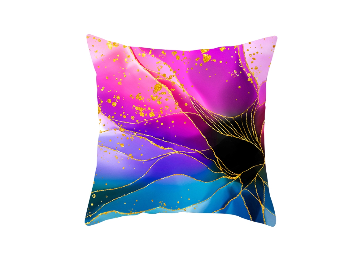 Serie Arte a Tinta Funda Decorativa de Almohada Azul