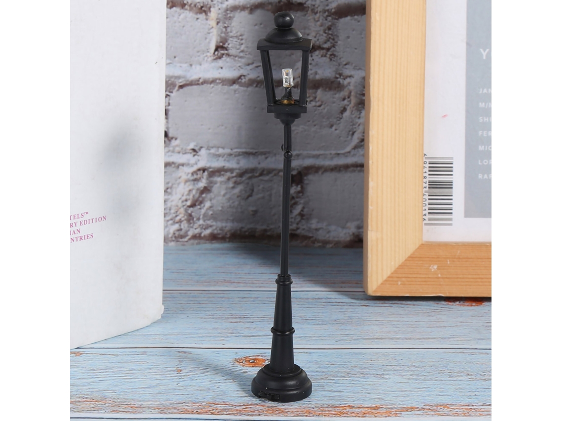 Farola Led Miniatura A Escala 1:12 Para Decoración De Casas De Muñecas, De Metal, 13 Cm.