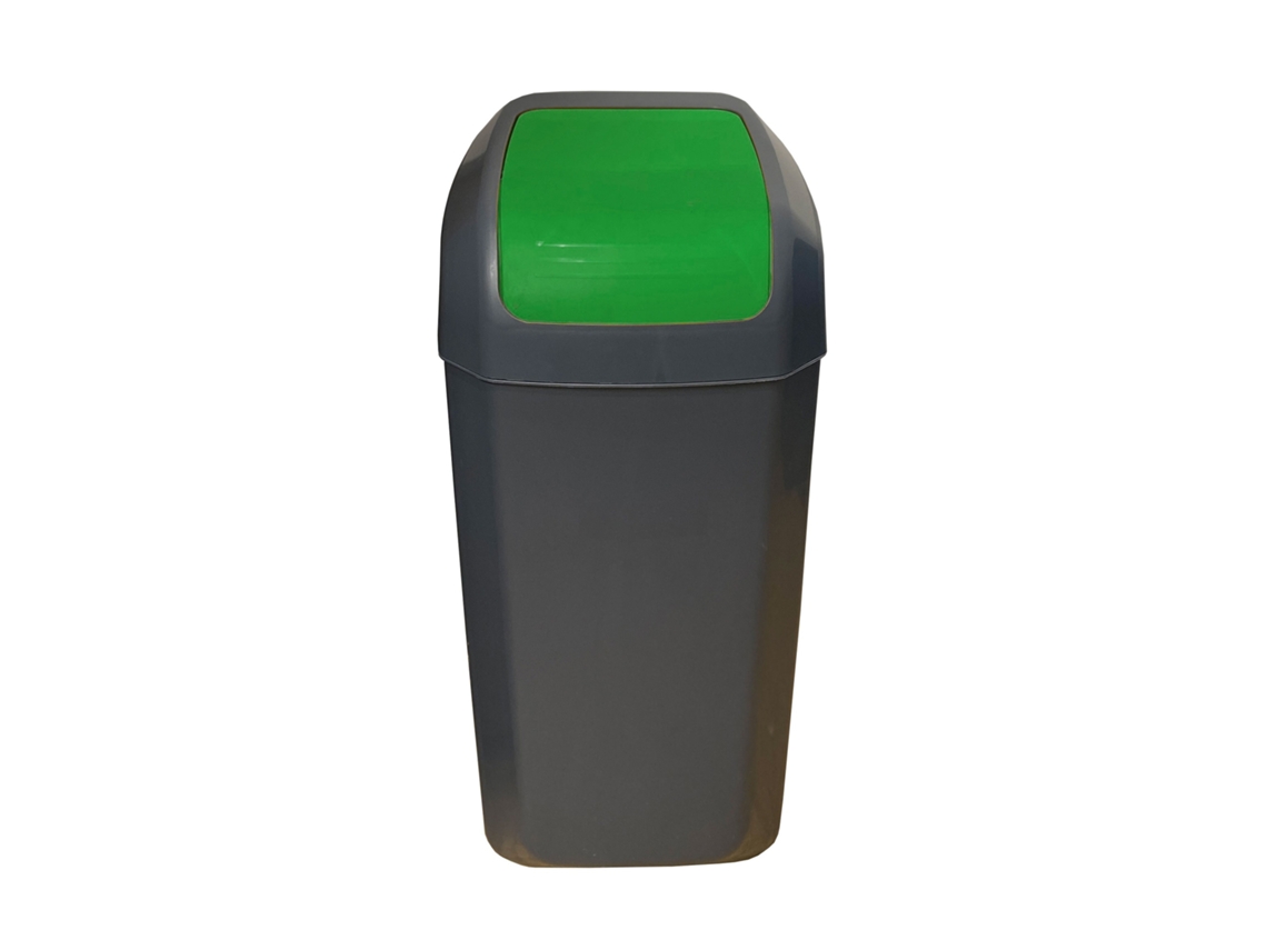 Cubo/Papelera WELLHOME con Tapa Basculante de 15L, Verde
